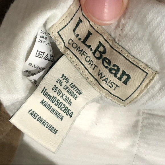 LL Bean Pants Mens 35x30 Brown Comfort Waist Corduroy Casual Cotton Straight Leg - Picture 9 of 11